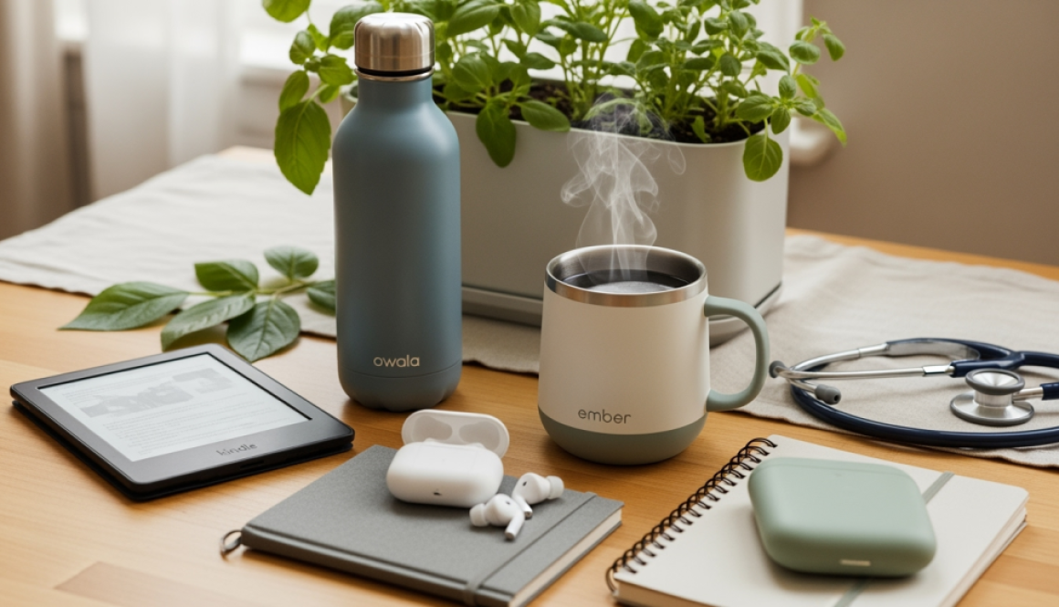 Best-gifts-for-doctors-2025_kindle_ember_airpods_click-and-grwo Owala water bottle ember mug 2 kindle e reader click and grow airpods Gifts for doctors
