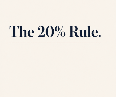 Editorial graphic reading "The 20% Rule" for a physician career article from The Developing Doctor